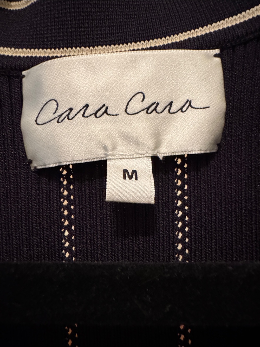 Chic Navy & White Striped Knit Gold Button-Front Dress by Cara Cara - Picture 4 of 11